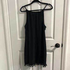 BLACK POM POM DRESS